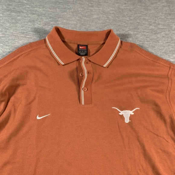Vintage Texas Longhorns Shirt Polo Mens XL‎ Orange Football Nike Team Cotton - Picture 4 of 13